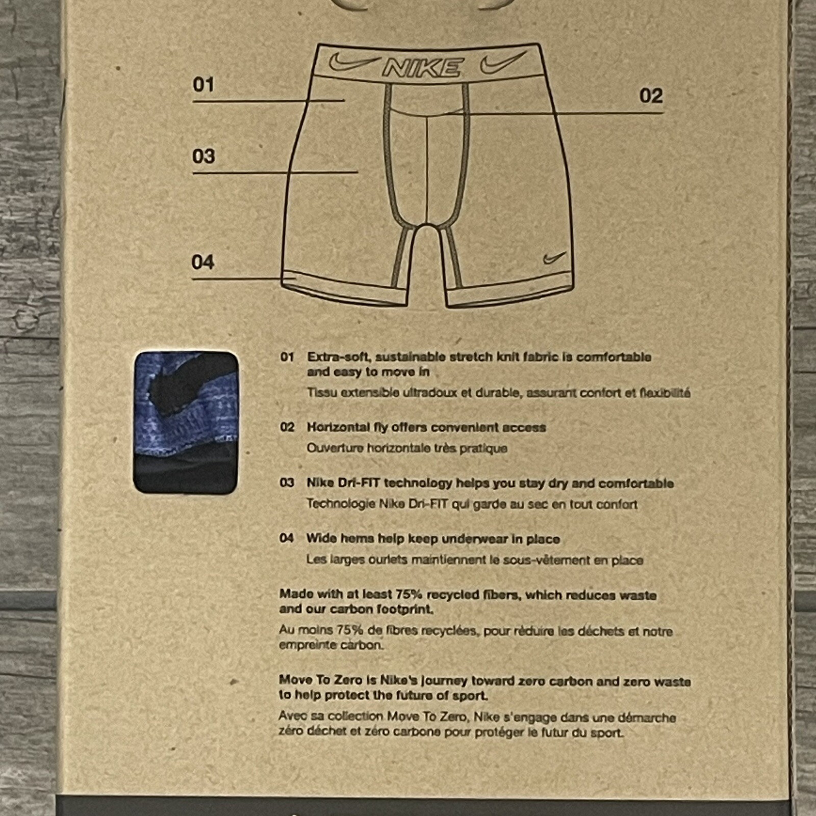 Nike Dri-FIT ReLuxe Boxer Briefs Mens XL Waist (40-42) Blue Stretch 2 Pack