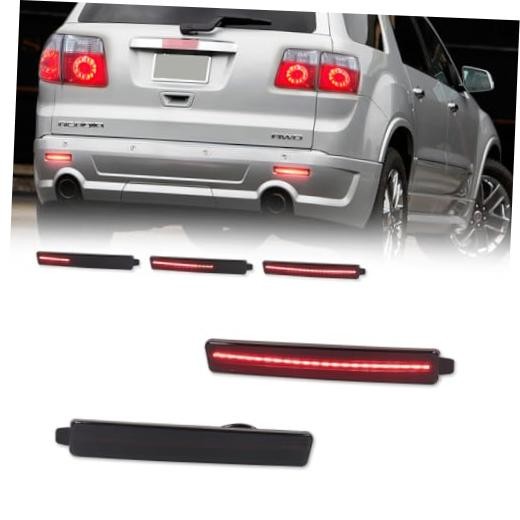 Smoked Lens Rear Bumper Reflector Lights Tail Brake Turn Smoked Lens LED Light