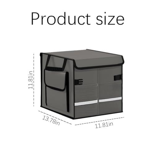 Car Trunk Organizer, Multi-Compartment Collapsible Vehicle Cargo Storage Grey