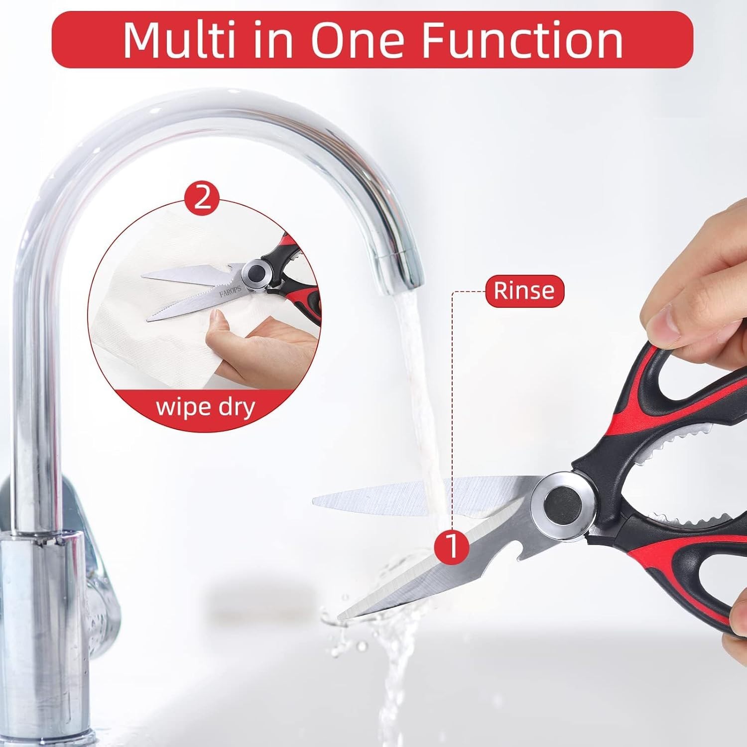 Kitchen Shears Set of 2, Heavy Duty Kitchen Scissors Seafood Scissors, Stainless