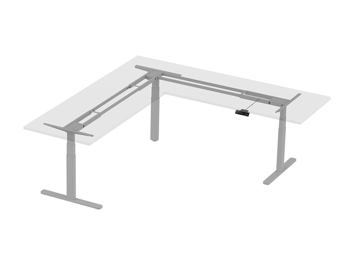 Monoprice Triple Motor Height Adjustable Sit-Stand Corner Desk Frame - Gray