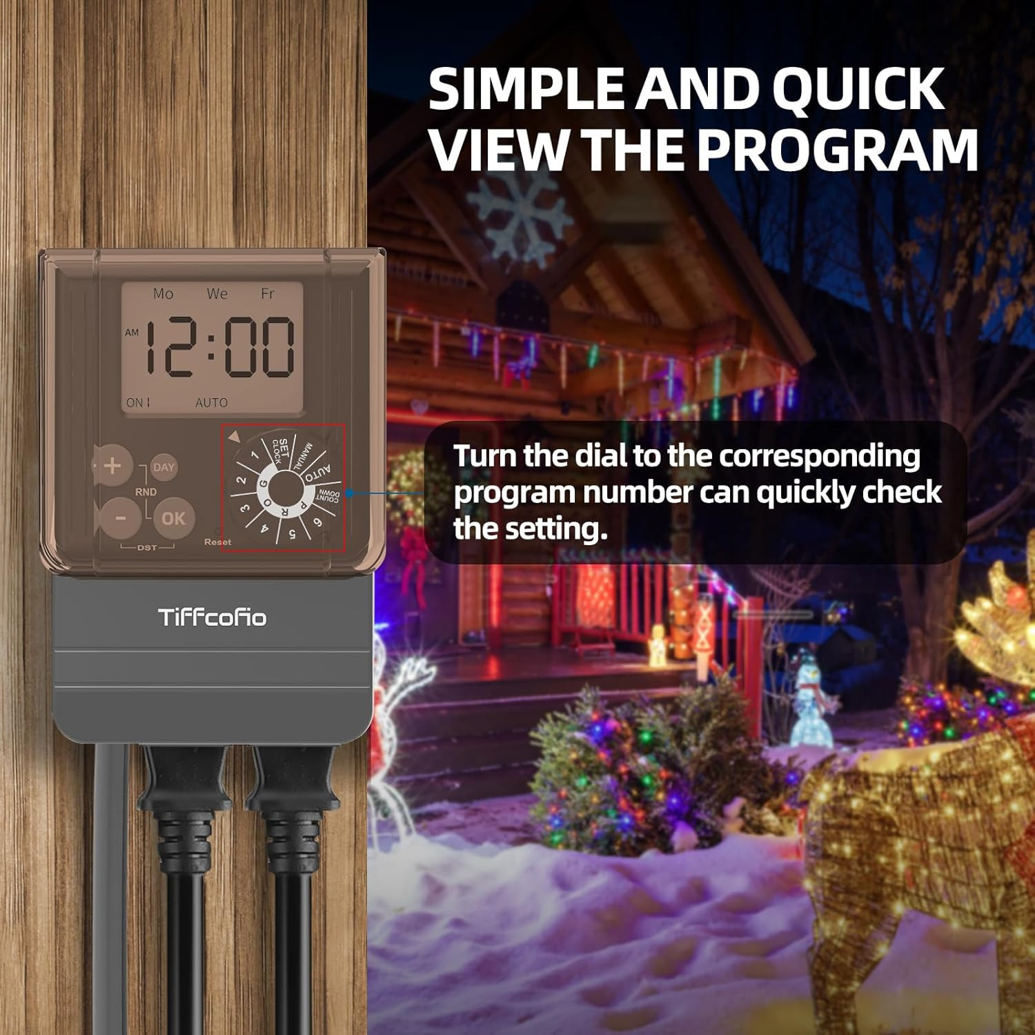 20A Outdoor Digital Pool Timer, Dial Programmable Method, Outdoor Timer with 2FT