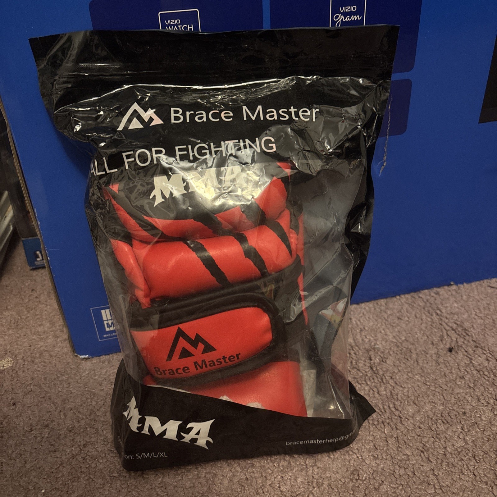 MMA Brace Master Small Gloves Red