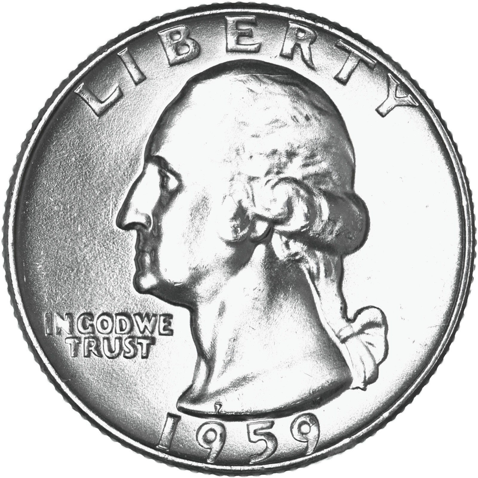 1959 (P) Washington Quarter 90% Silver Choice BU US Coin
