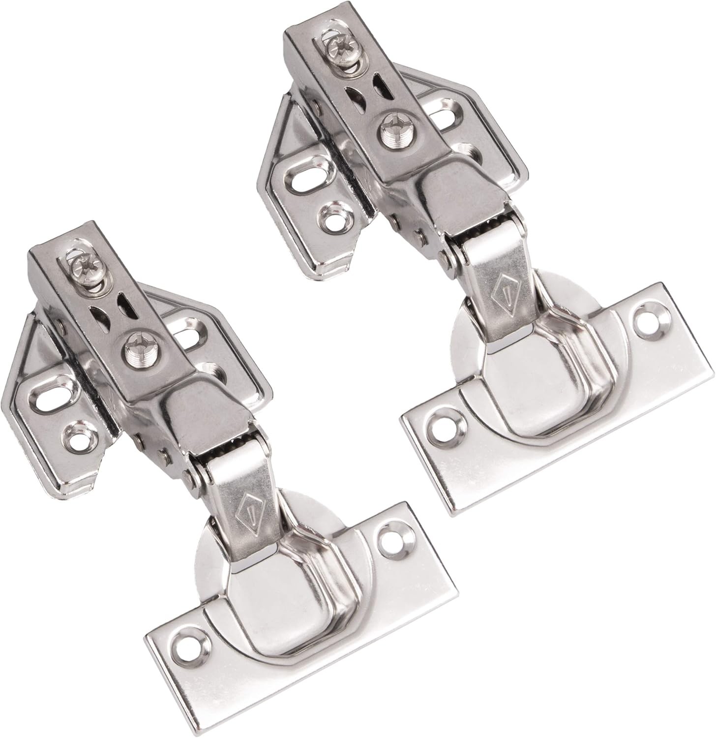 Ilyapa Soft Close Cabinet Hinges Satin Nickel, 2 Pack - Frameless Inset