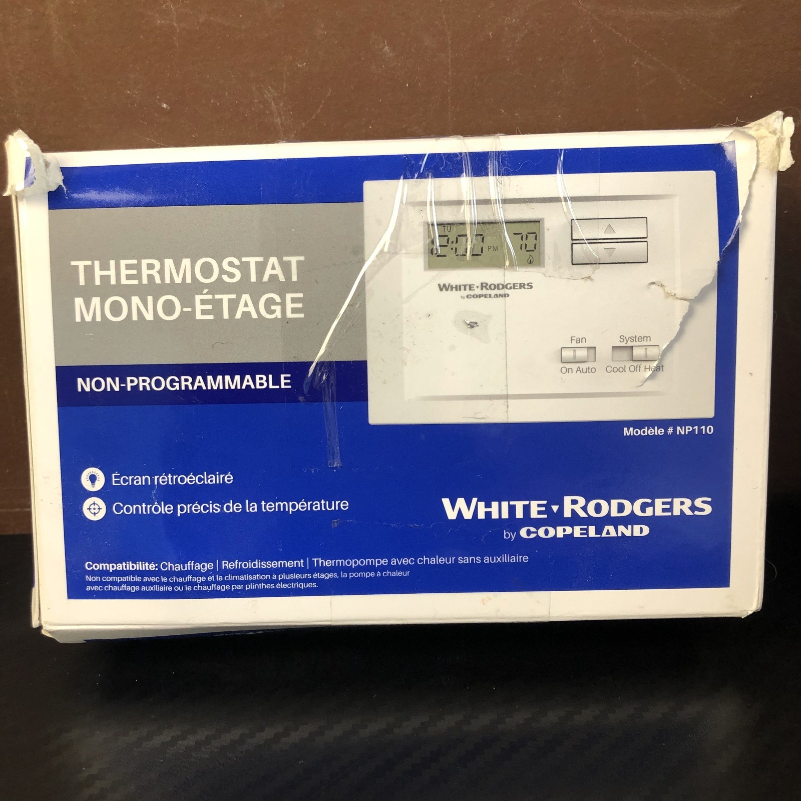 Copeland White-Rodgers NP110 Single Stage Non-Programmable Thermostat Mono-Etage