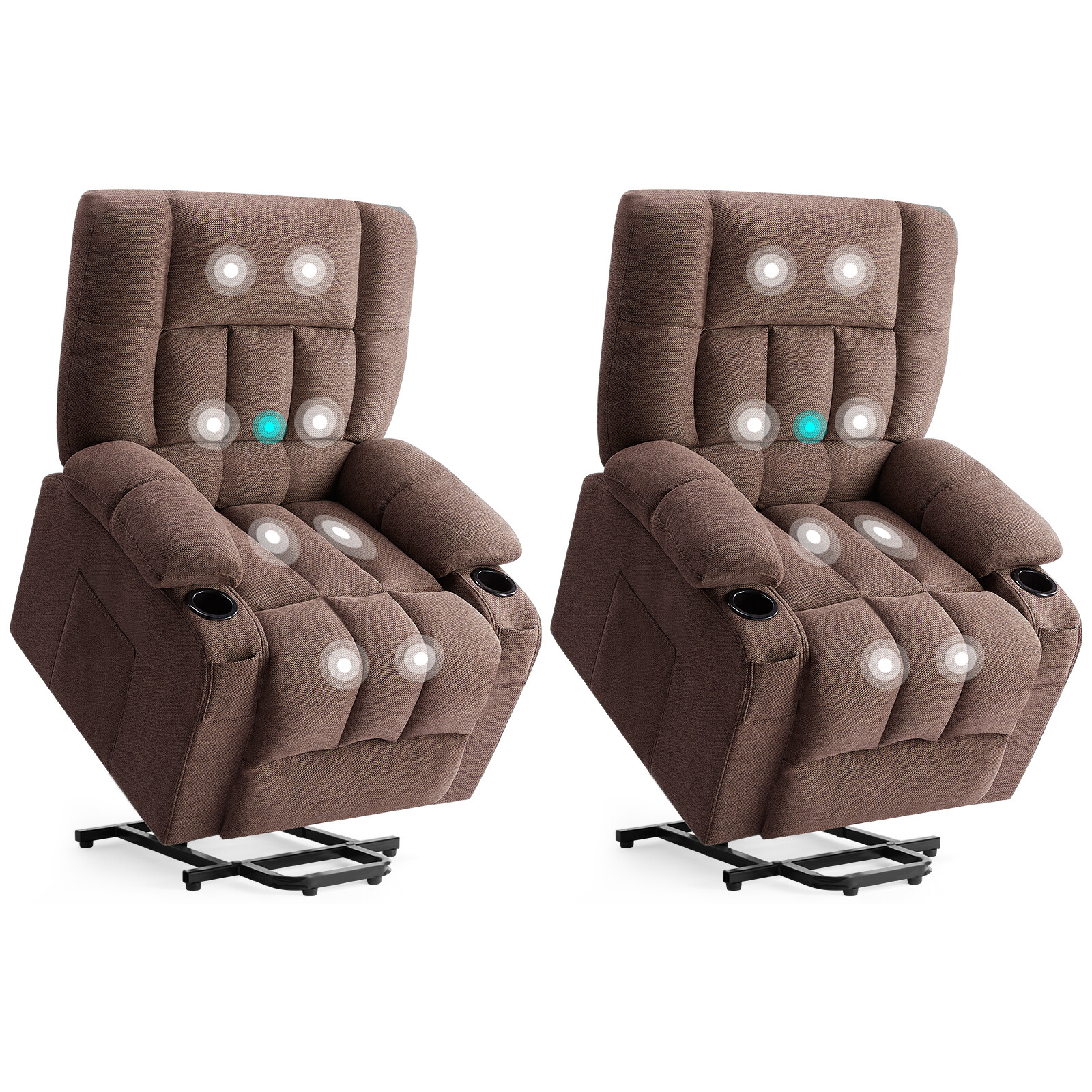 Elderly Motor Power Lift Recliner Sofa w/Massage&Heat Electric Lazy Lounge Chair