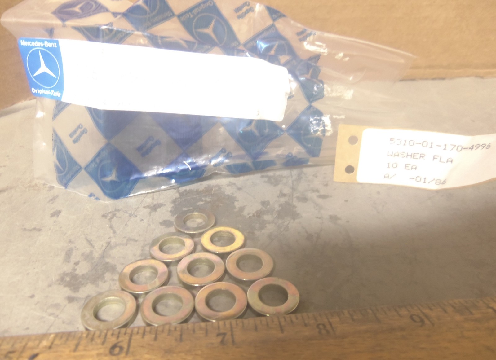 Pack of 10 – Mercedes-Benz – Flat Steel Washers - P/N: 116 990 22 40 (NOS)