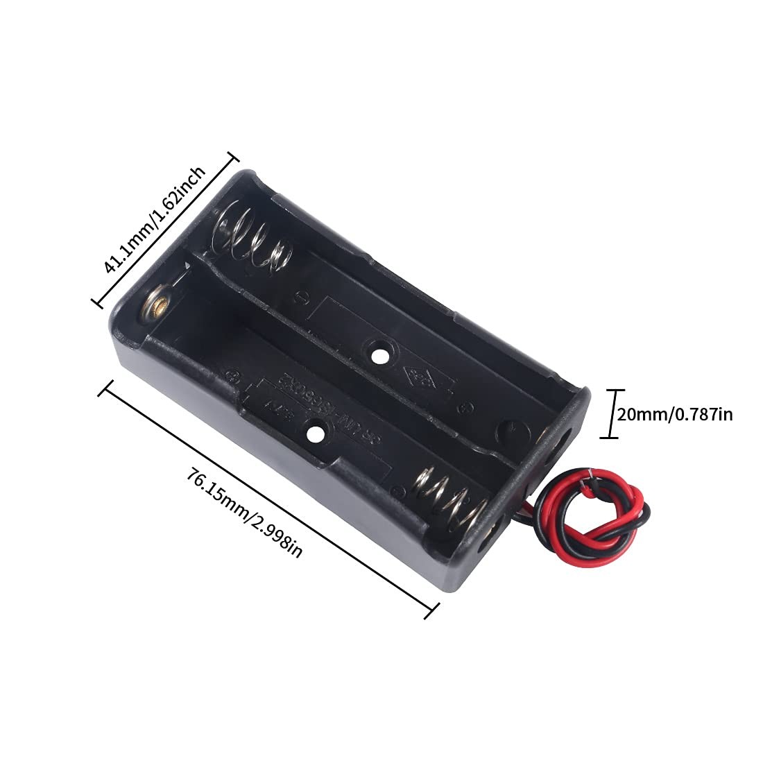 DORHEA 12PCS 18650 Battery Holder Bundle with Wire 18650 Battery Holder Case ...