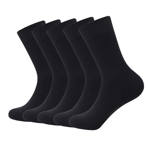 Thin Viscose Bamboo Dress Men Sock Soft Crew Anti Odor Lightweight Large Black