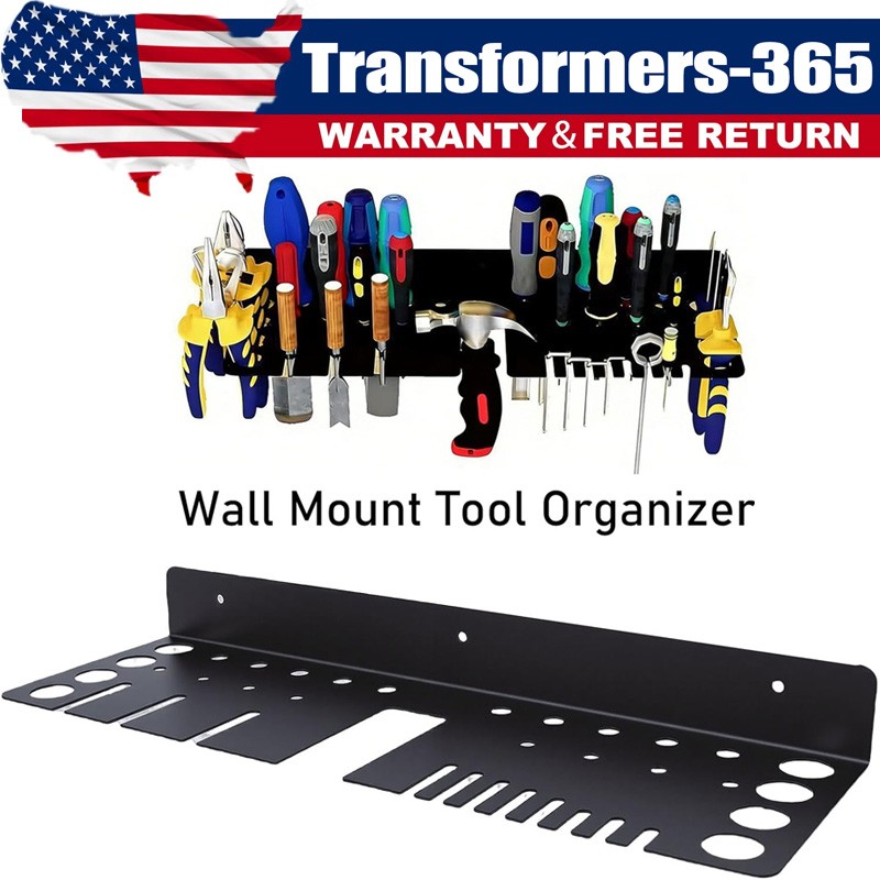 Tool Rail Rack Holder Screwdriver Organizer Wall Mount Hanger Shelf for Garage