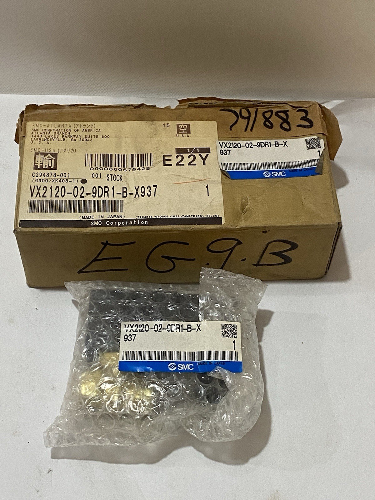 SMC VX2120-02-9DR1-B-X937 "valve, 2 PORT VALVE Nib