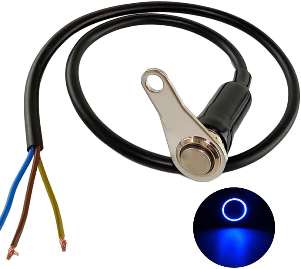 5A/12V Momentary Blue LED Motorcycle Switch ON-Off Handlebar Adjustable Mount St