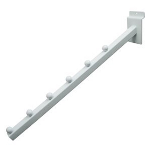 New 6 Ball Slatwall 3/4" Square Tubing 16"L Waterfall White Pack of 5