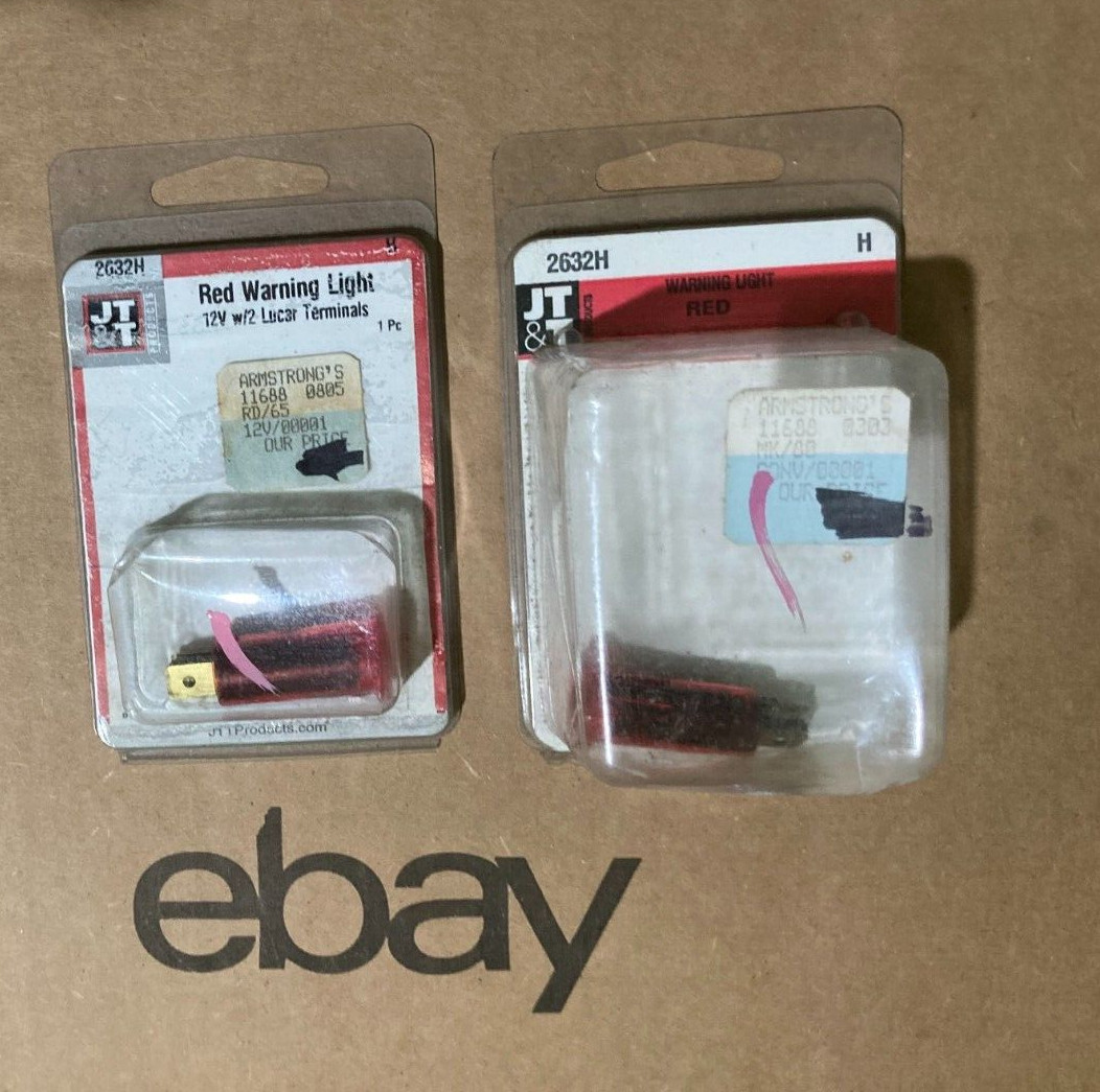 2 of JTT Red Warning Lights 2632H 12v w/2 Lucar Terminals NIP