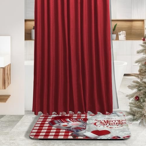 Bathroom Set - Bathroom Decor, Xmas Complete Set + Bath Rugs Christmas
