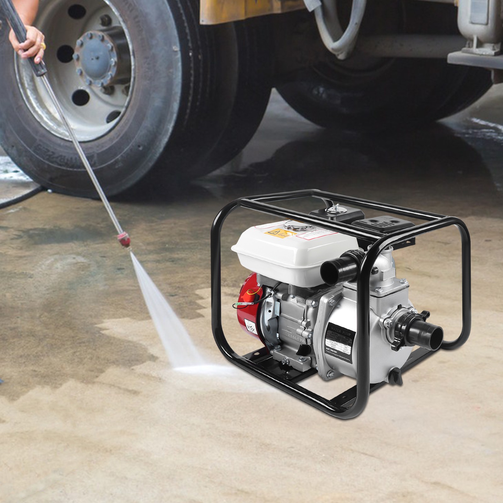 2" Inch 6.5HP Gas Water Semi Trash Pump Gas-Power Water Irrigation Transfer Pump
