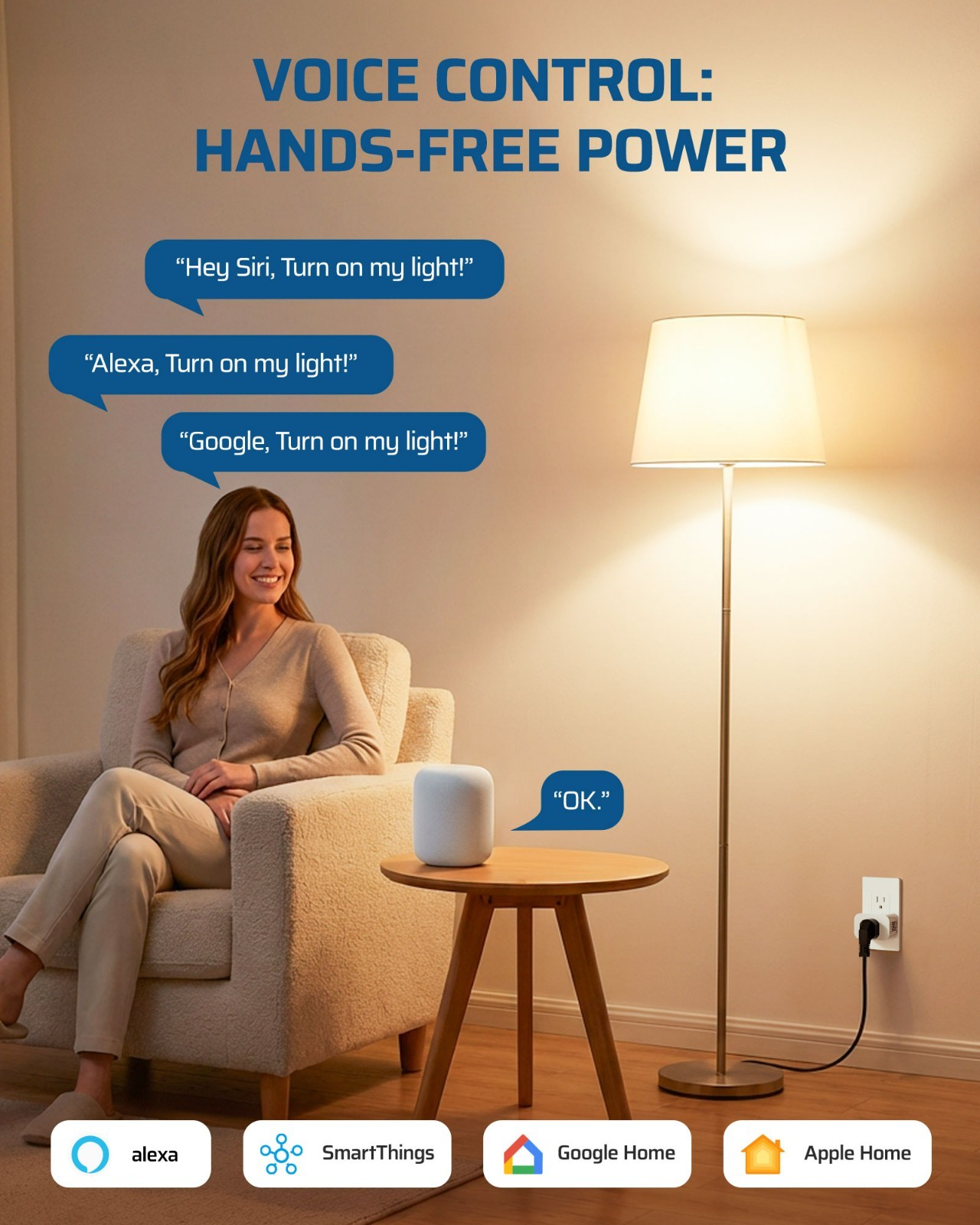 2 Pack Matter Smart Plug, Work with Alexa, Apple Home, Google, SmartThings