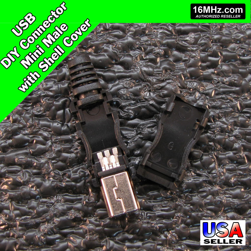 USB Mini 2x Male DIY Connector Plug Jack Cable Replacement Shell Sets Q52