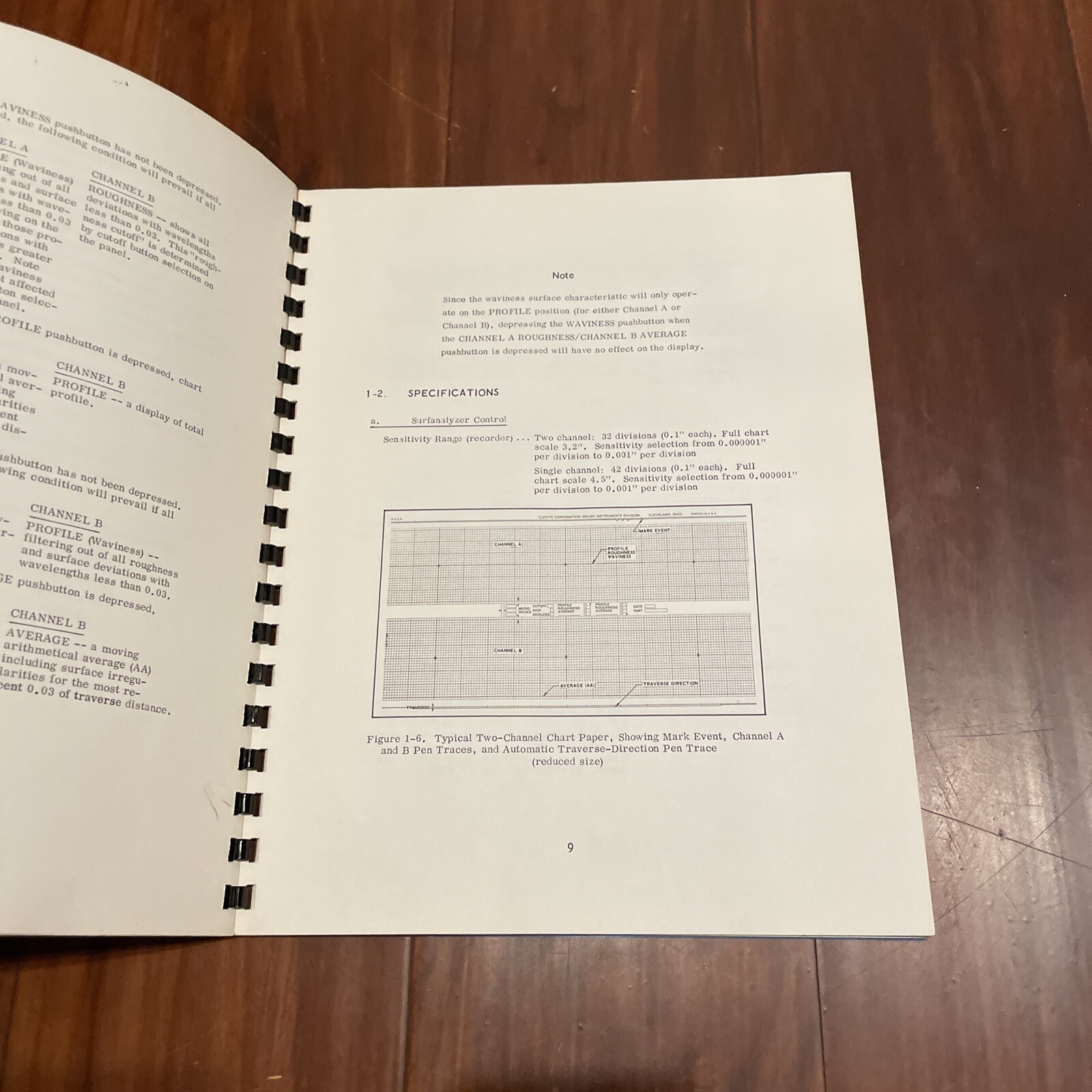 Clevite Model 21-1330-20 Surfanalyzer Control Operation Instruction Manual