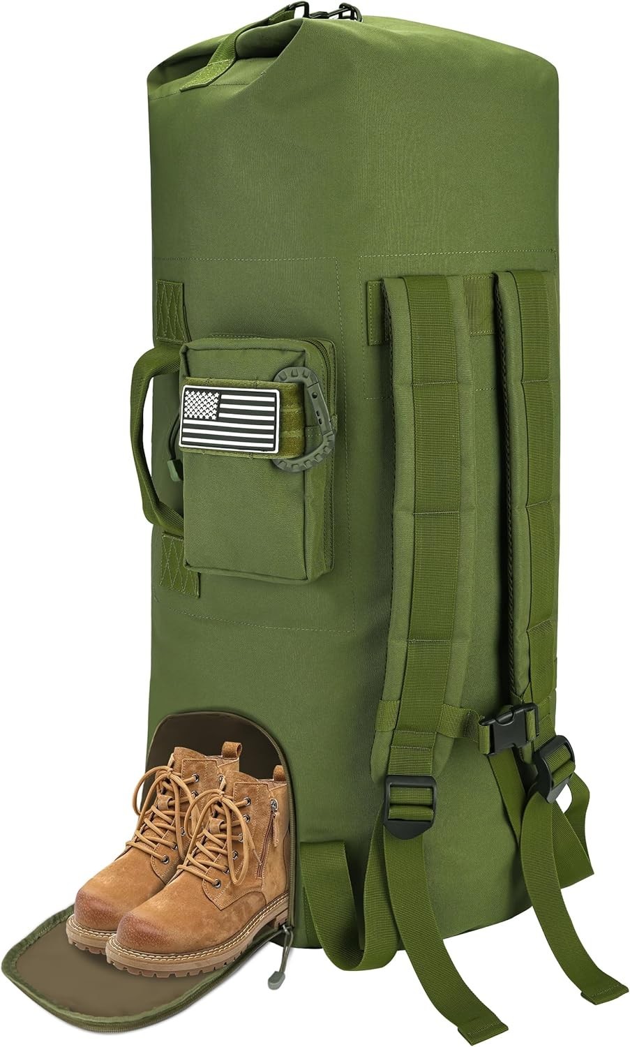 110L Extra Large Sea Bag, Military Duffle Bag with Backpack Straps Heavy Duty A