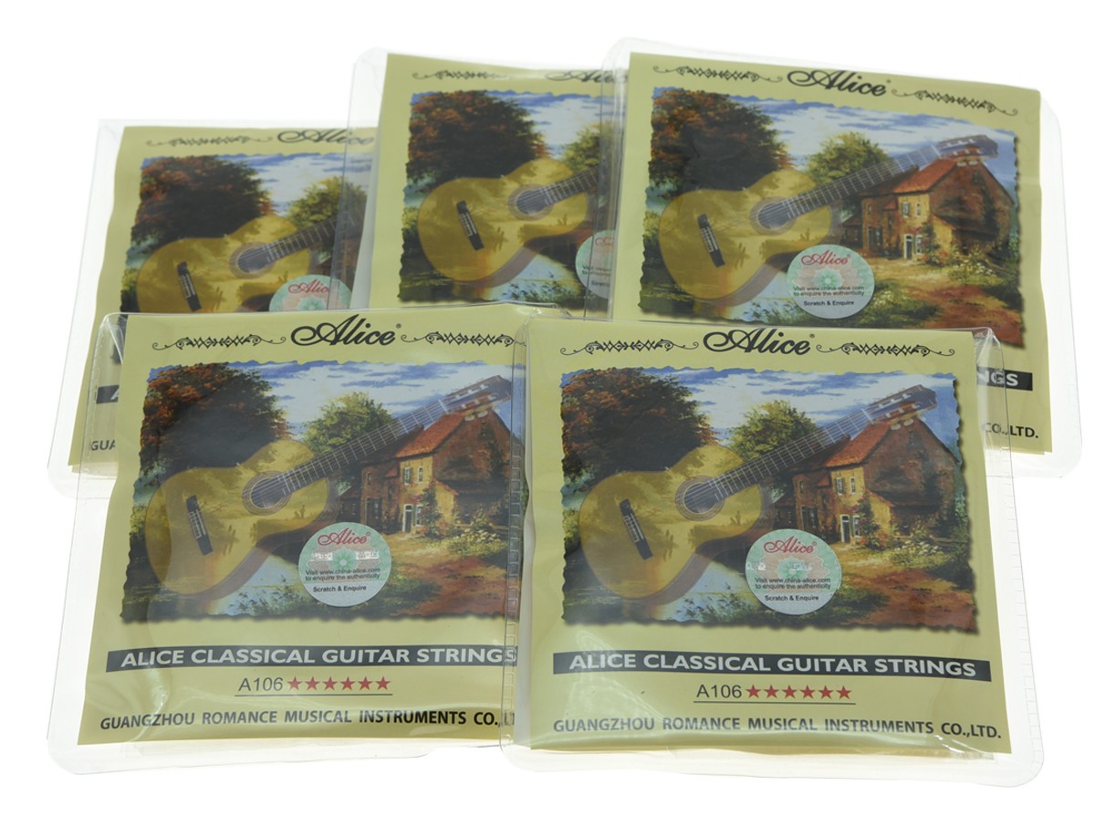 5-PACK Alice Clear Nylon Classical Guitar String Hard Tension Guitar Strings Set