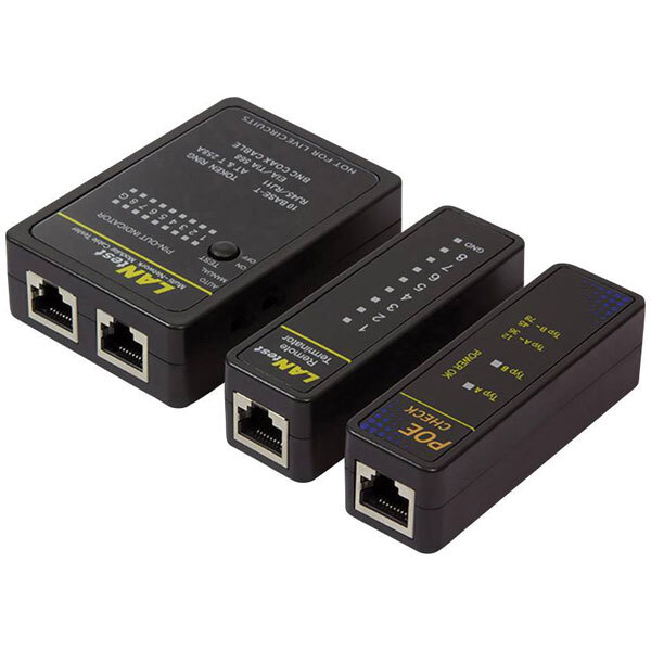 LogiLink WZ0015P Cable Tester For RJ11, RJ12, RJ45, BNC, PoE Detection