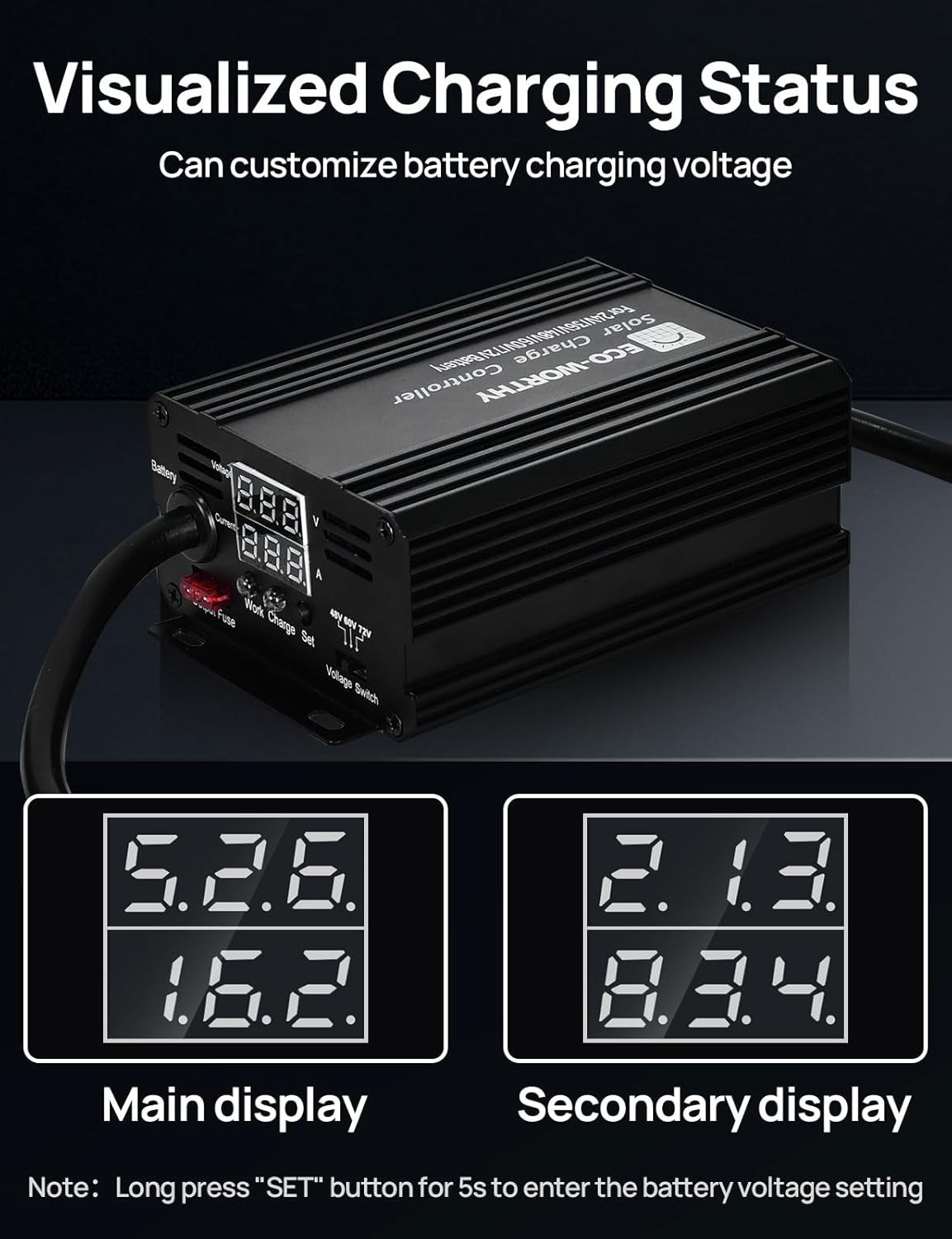 ECO-WORTHY 12A Boost MPPT Solar Charge Controller Solar Panel Regul... Fast Ship