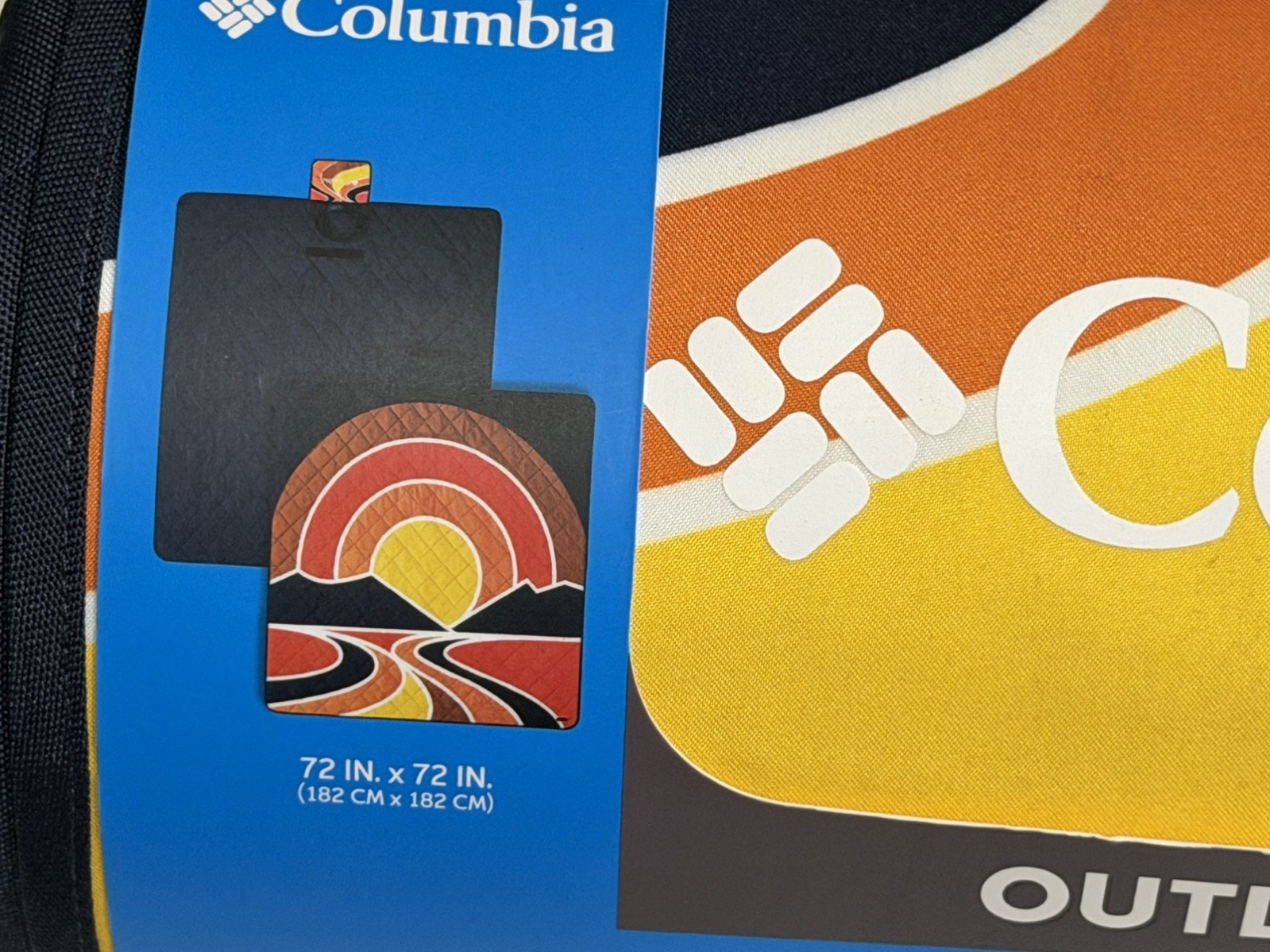 Columbia Outdoor Blanket 72x72 NEW Multi-Color Portable Waterproof Beach Camping