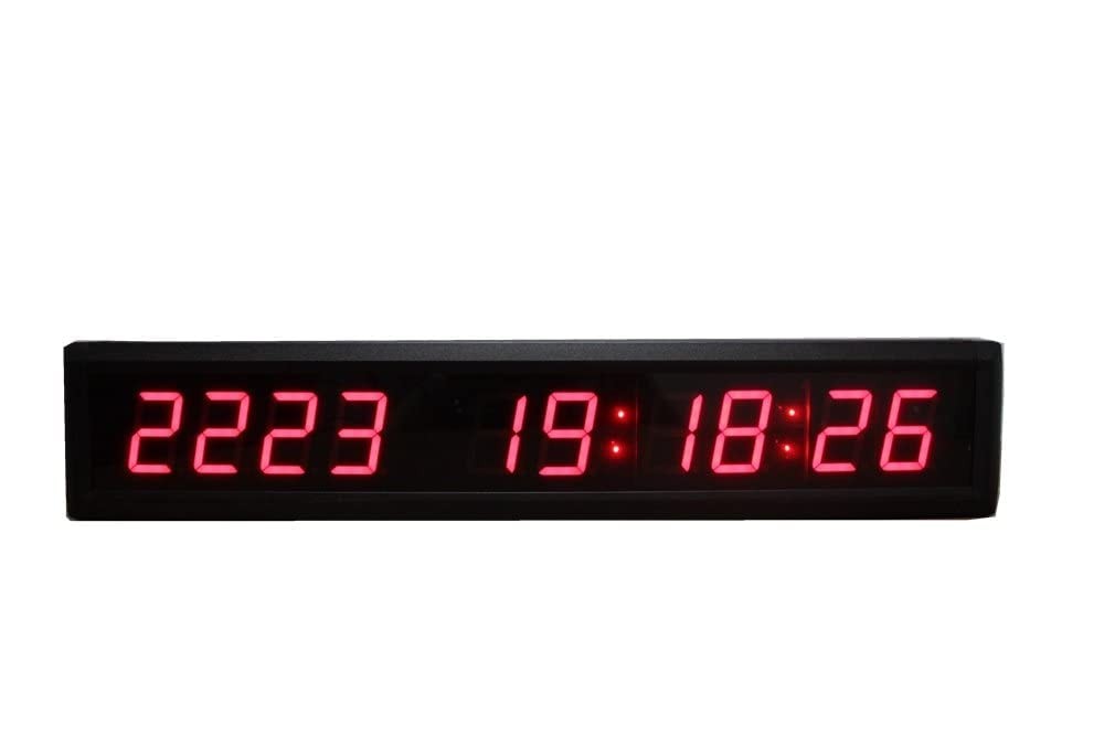1.8-inch 10 Digits Red Color LED Timer Countdown/Up Wall Mounted Clock with D...