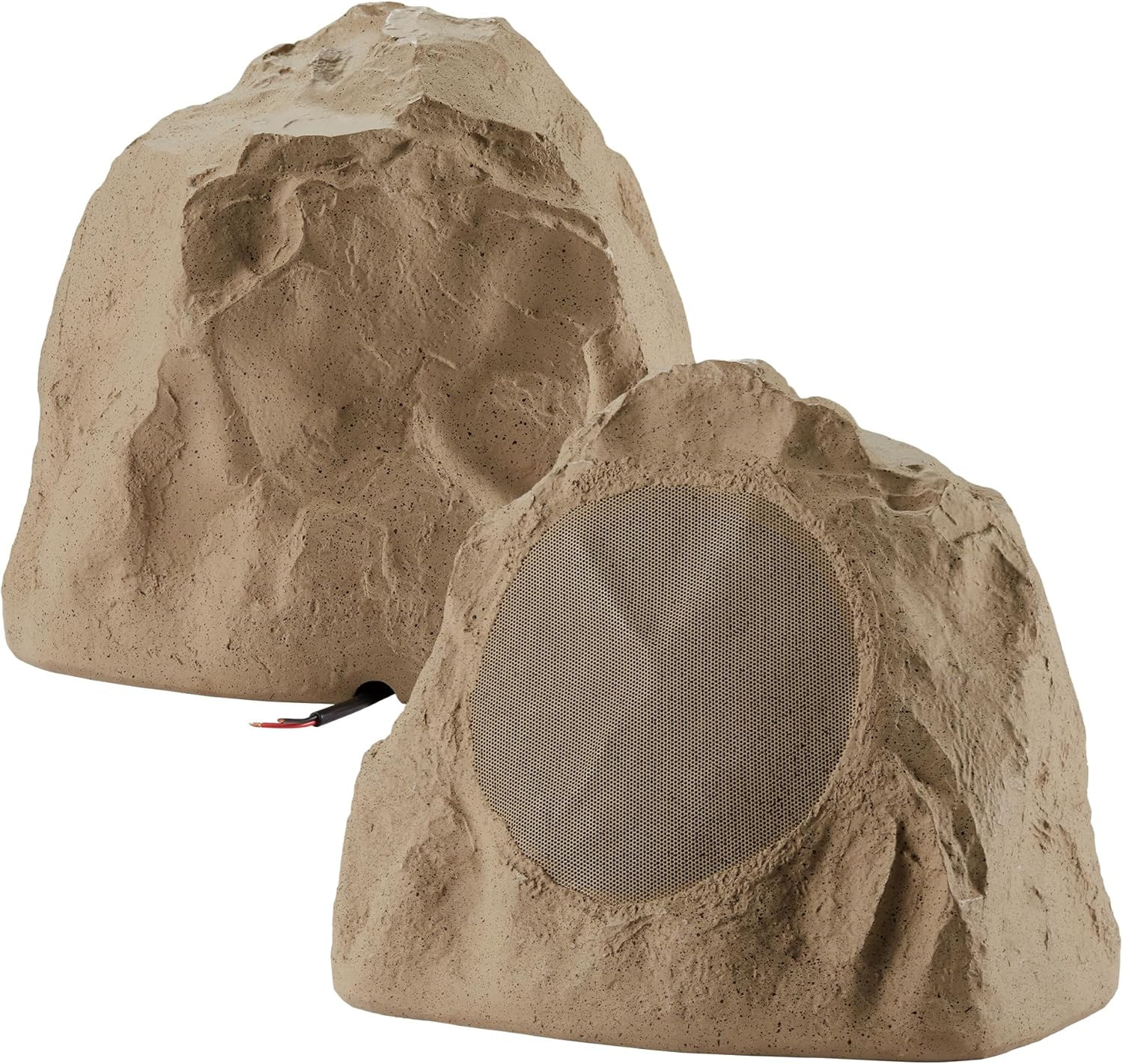 2R8S Outdoor Sandstone 8" Rock 2 Speaker Set for Deck Pool Spa Yard Garden