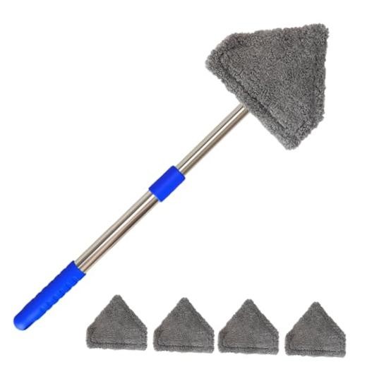 Windshield Squeegee Car Cleaning Tool, Equipped with 4 Reusable and Washable