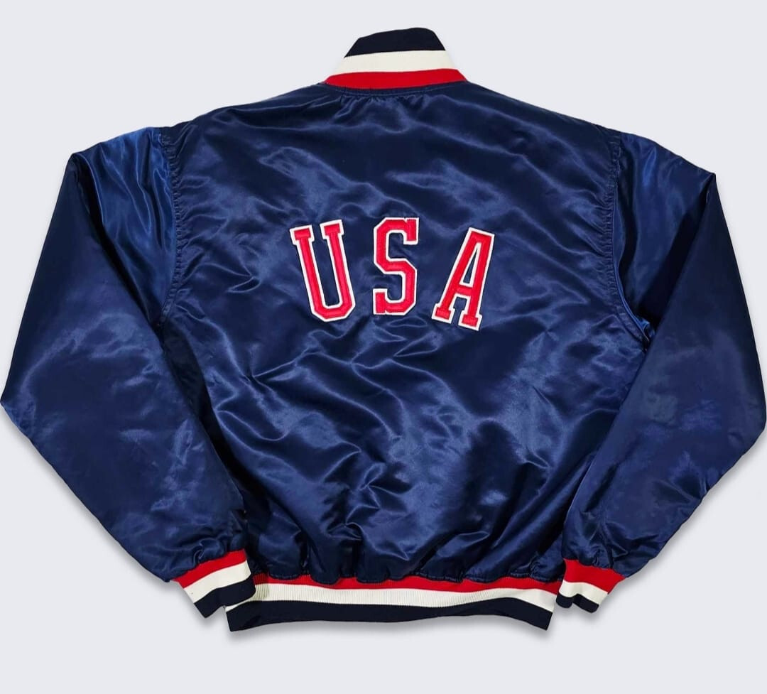 USA Vintage style 80s Reproduction Pure Satin New Bomber Jacket