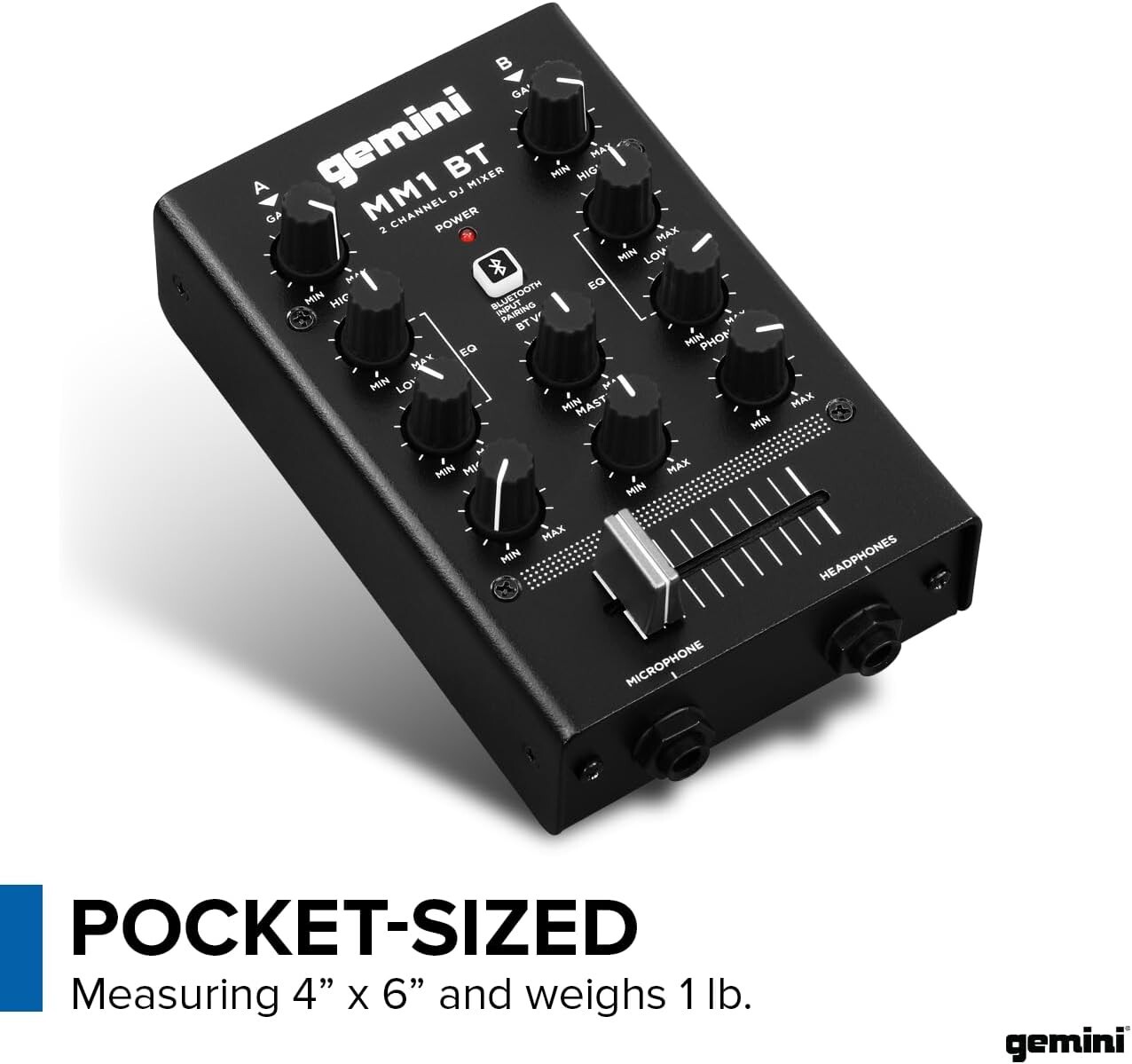 Professional Portable Bluetooth DJ Mixer – 2-Channels with Precise Control