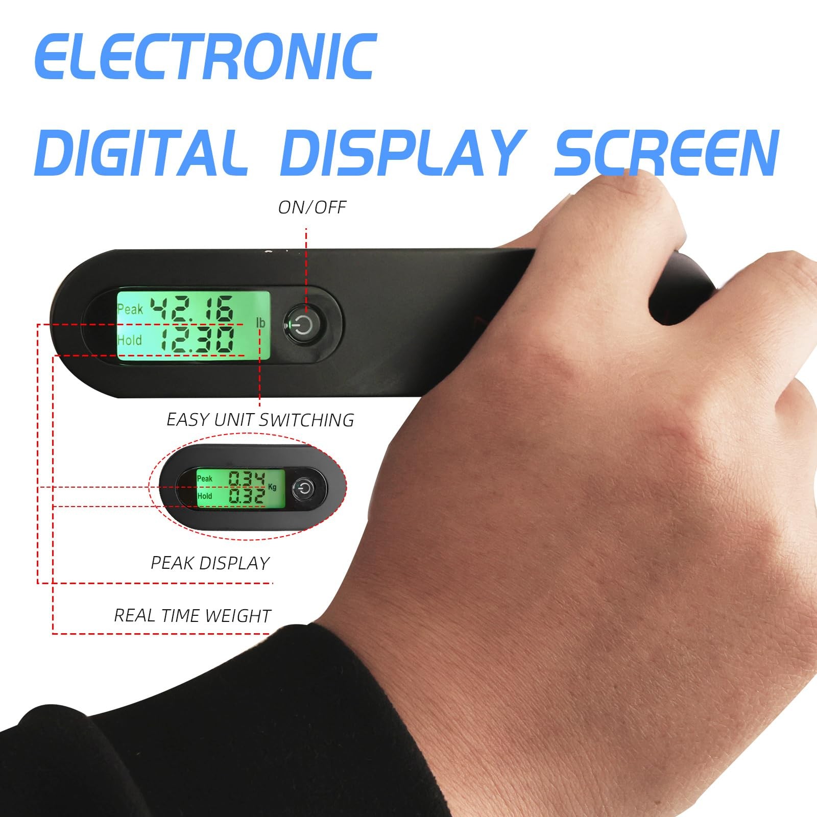 Moyujian Archery Bow Scale is Used to Draw a Peak Compact, Handheld, black