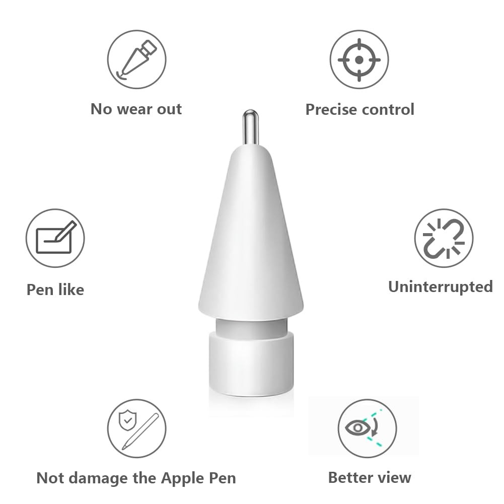 Upgraded Replacement Tips for White 2 Replacement+1 Pen Like+1 Metal Point