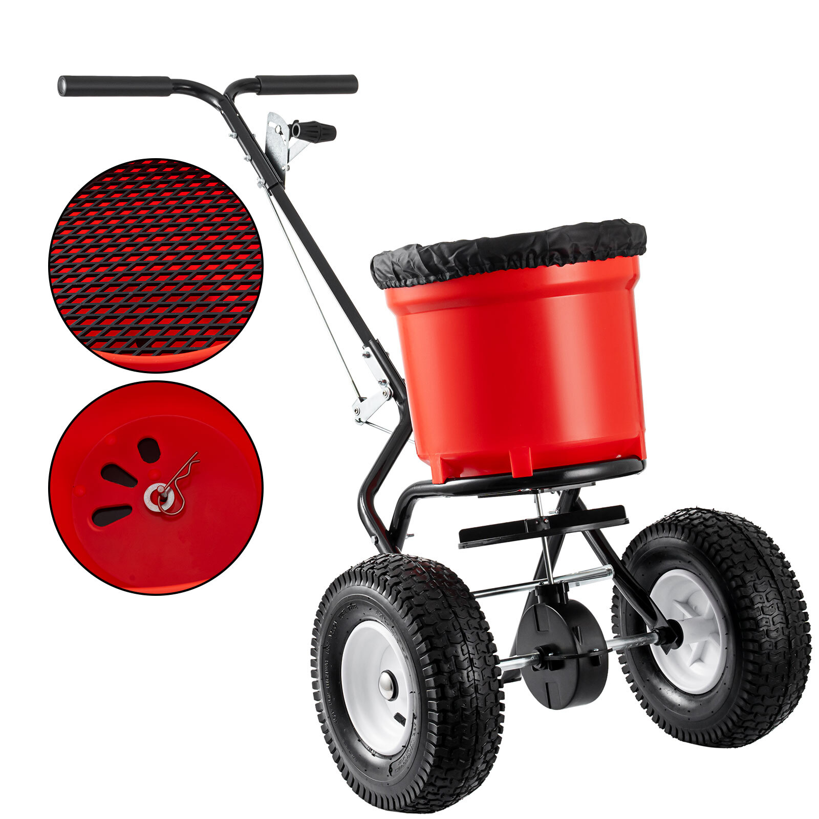 90 LB Walk-Behind Broadcast Fertilizer Spreader Garden Seeder Salt Spreader
