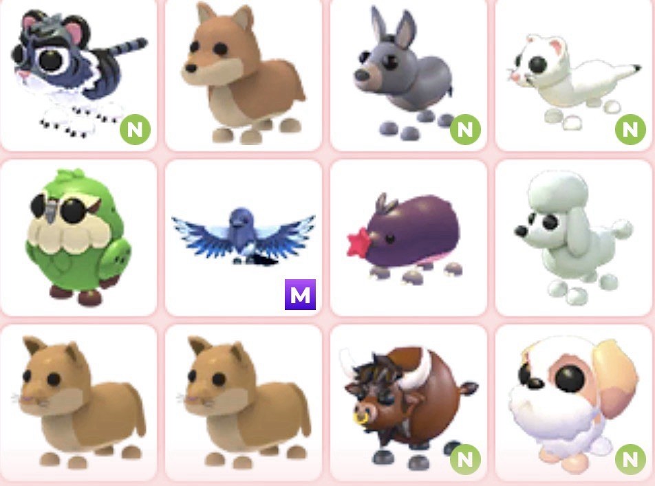 Adopt Me! Neon Pets Bundle - Flyable & Rideable Digital Game Item/Asset (CA ONLY