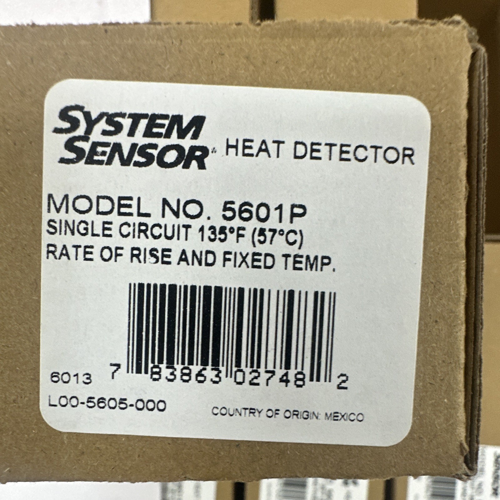 System Sensor 5601P Heat Detector 135°F Rate-of-Rise & Fixed Temp