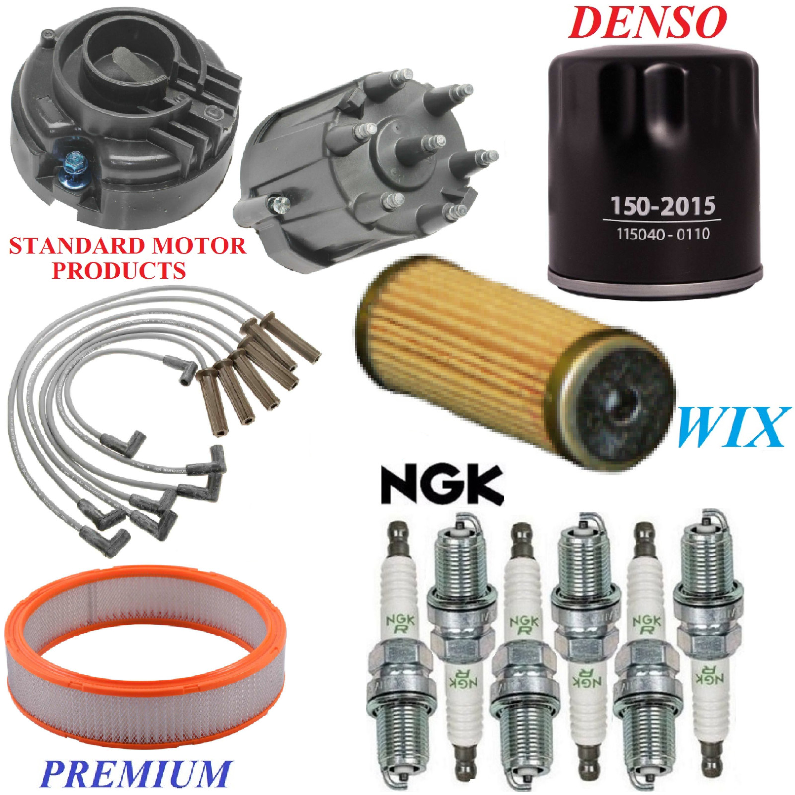 Tune Up Kit Air Oil Fuel Filters Wire Plugs For GMC S15 V6 2.8L; 4WD 1983-1984