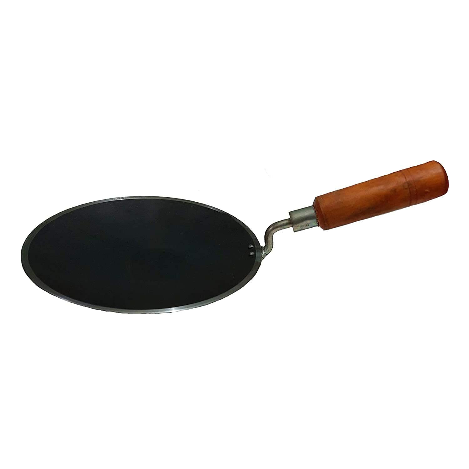 Iron Tawa Original Handmade Loha Iron Lokhand Roti/Chapati Wooden Handle 8 Inch