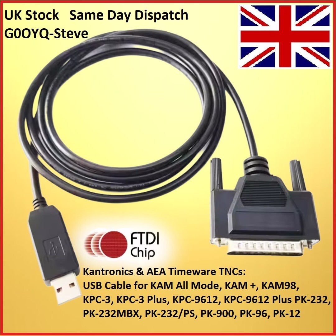 Kantronics Terminal Node Control (TNC) Data Cable. AEA Timewave PK232MBX KAM+