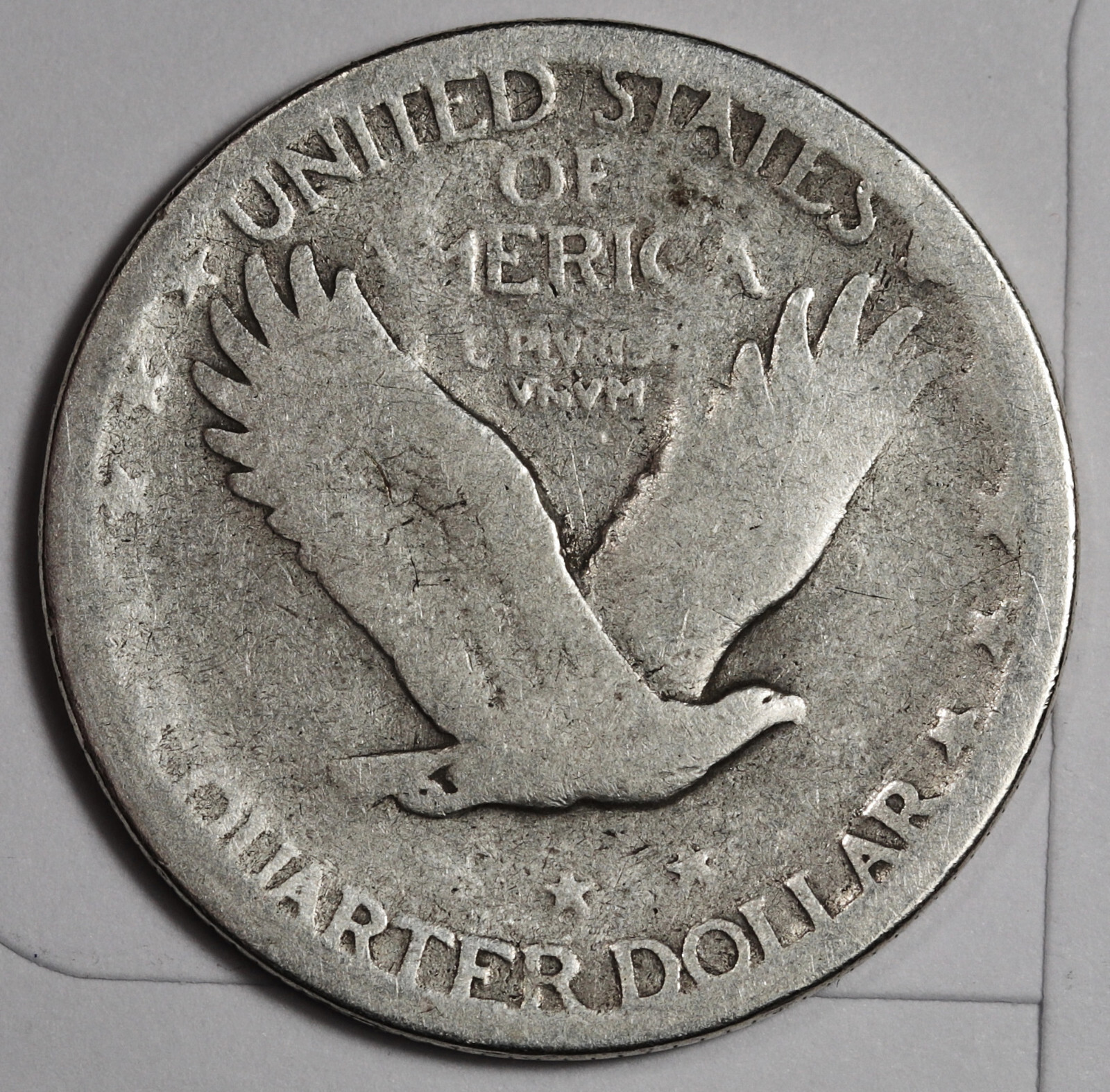 1927-s Standing Liberty Quarter. Error Clashed "E" and other Clashes. 197096