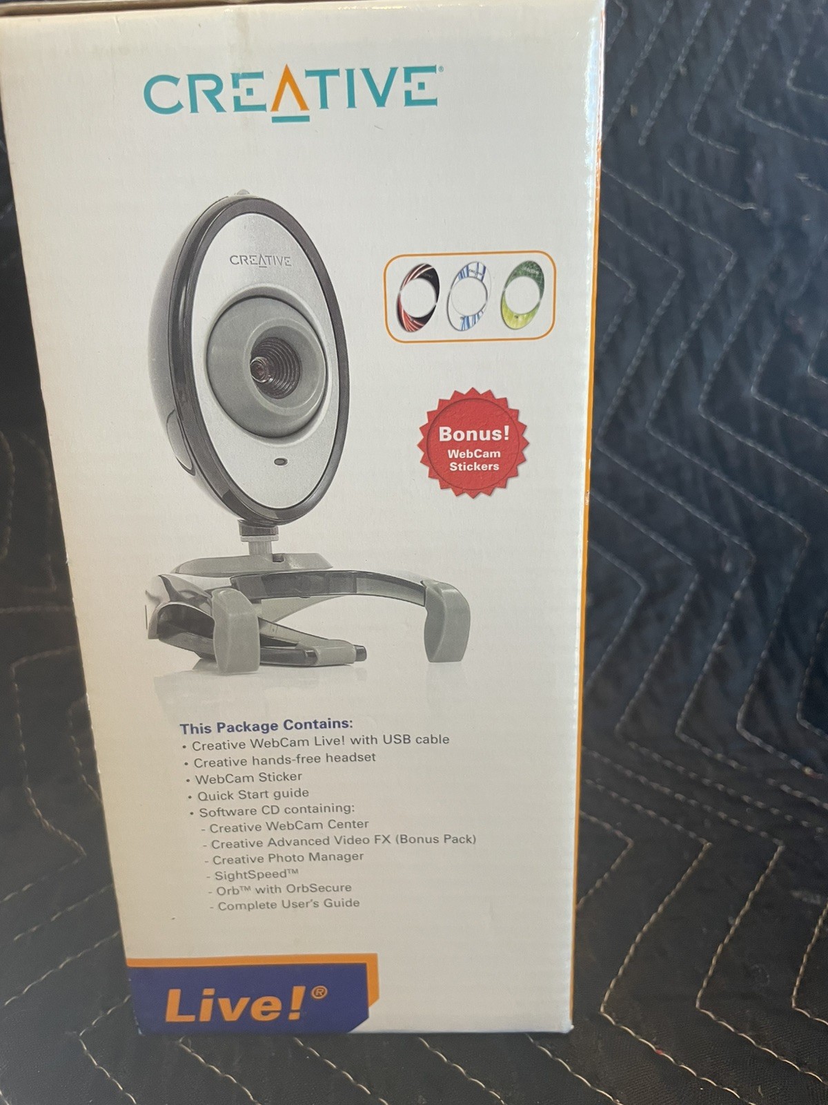 New! Creative Labs Webcam Live Messenger USB Wired Webcam Built In Microphone