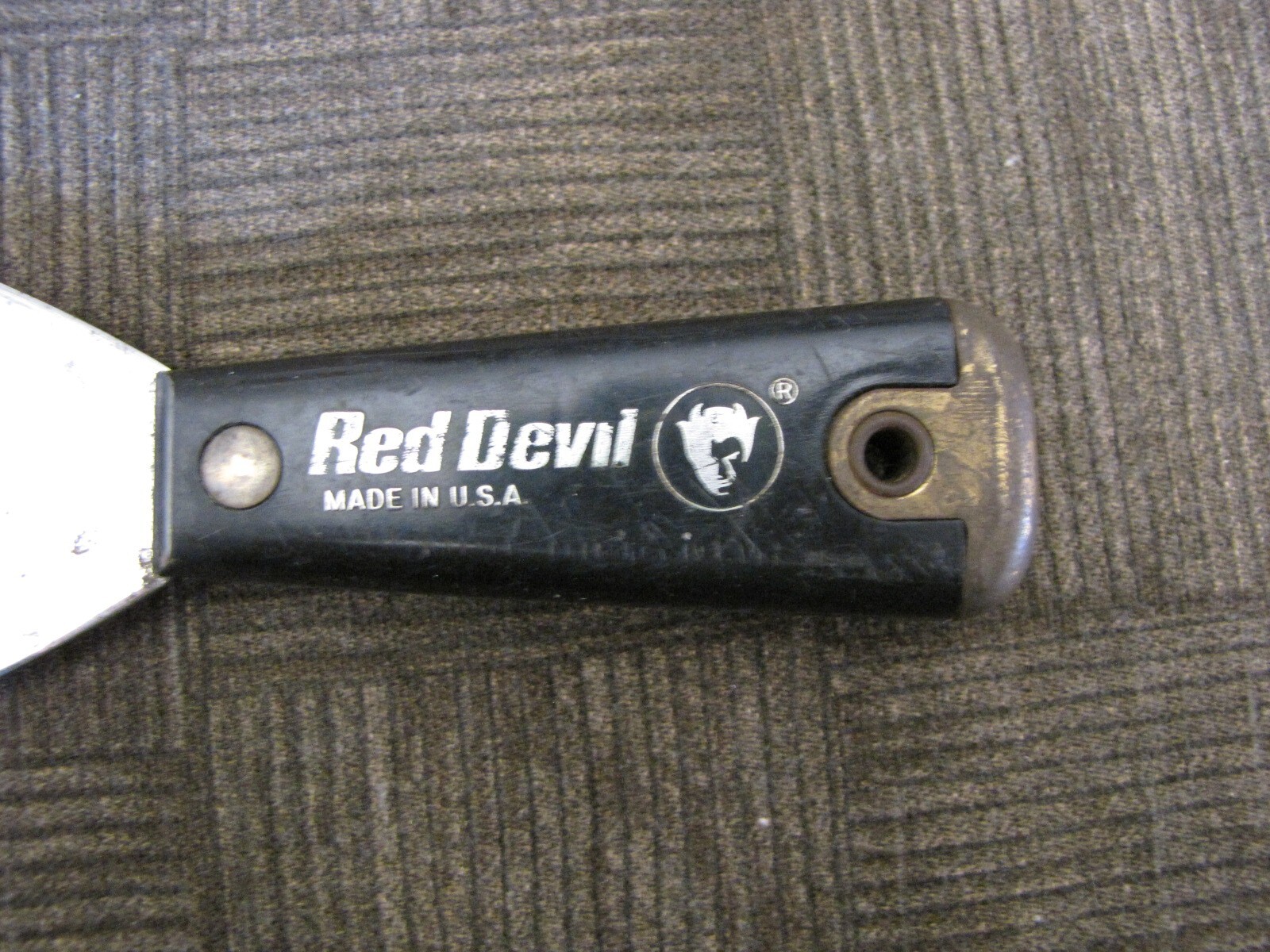 RED DEVIL Broad Knife / Scraper 3" Stiff Slant Blade With Nail Set Handle - USA