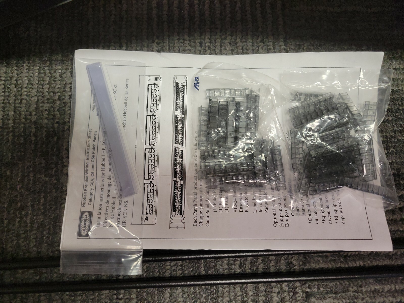 HUBBELL HP648A Nextspeed Category 6, 48 Port Patch Panel Angled, Black, 2U, New