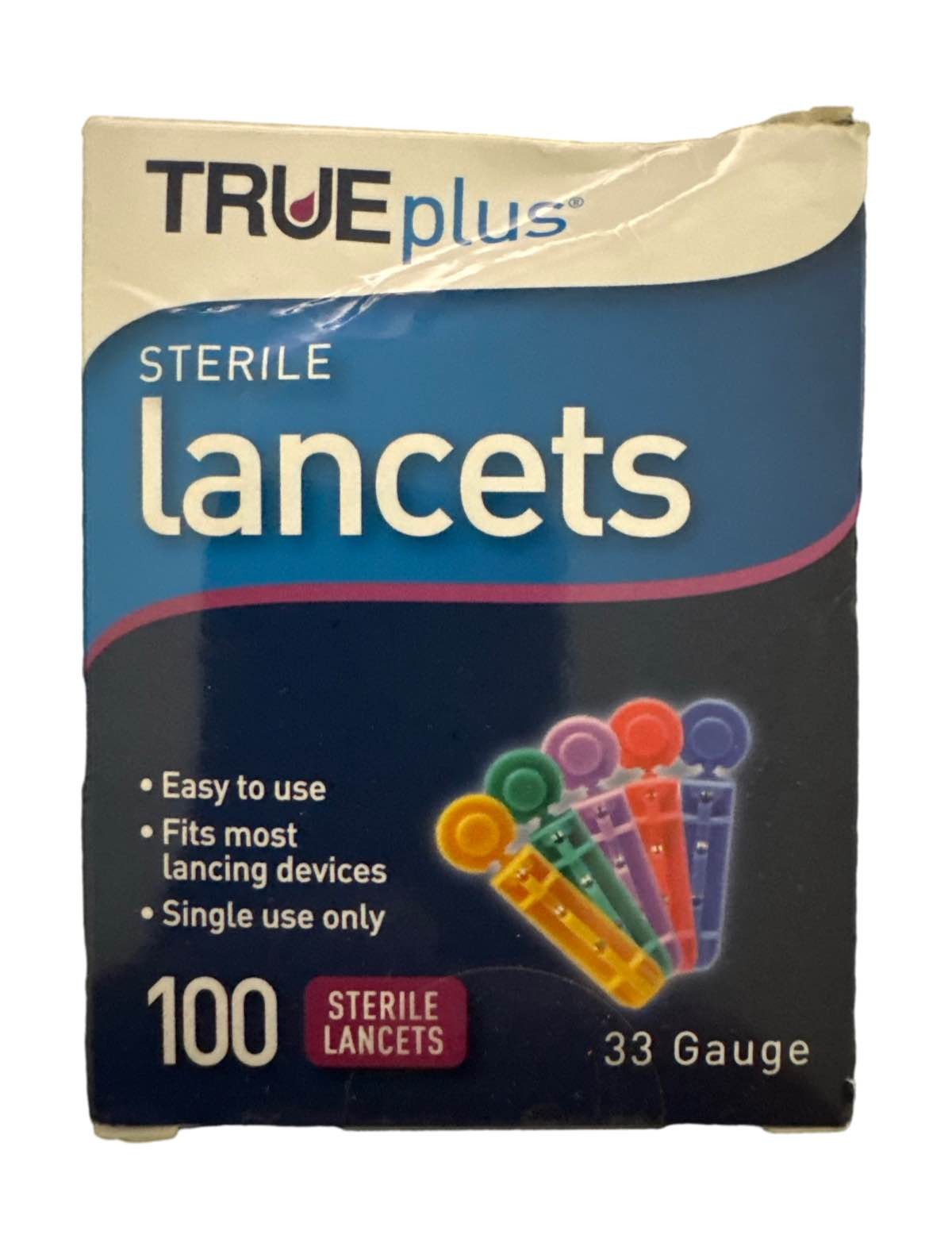 TRUEplus Sterile Lancets 33 Gauge 100 Ct Single Use