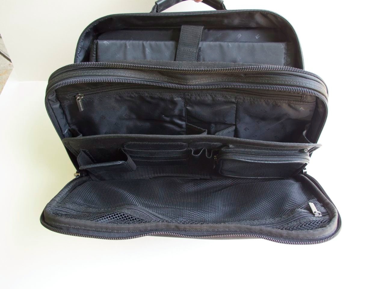 KENNETH COLE BLACK LAPTOP NYLON SATCHEL BRIEFCASE FOR COMPUTER IPAD