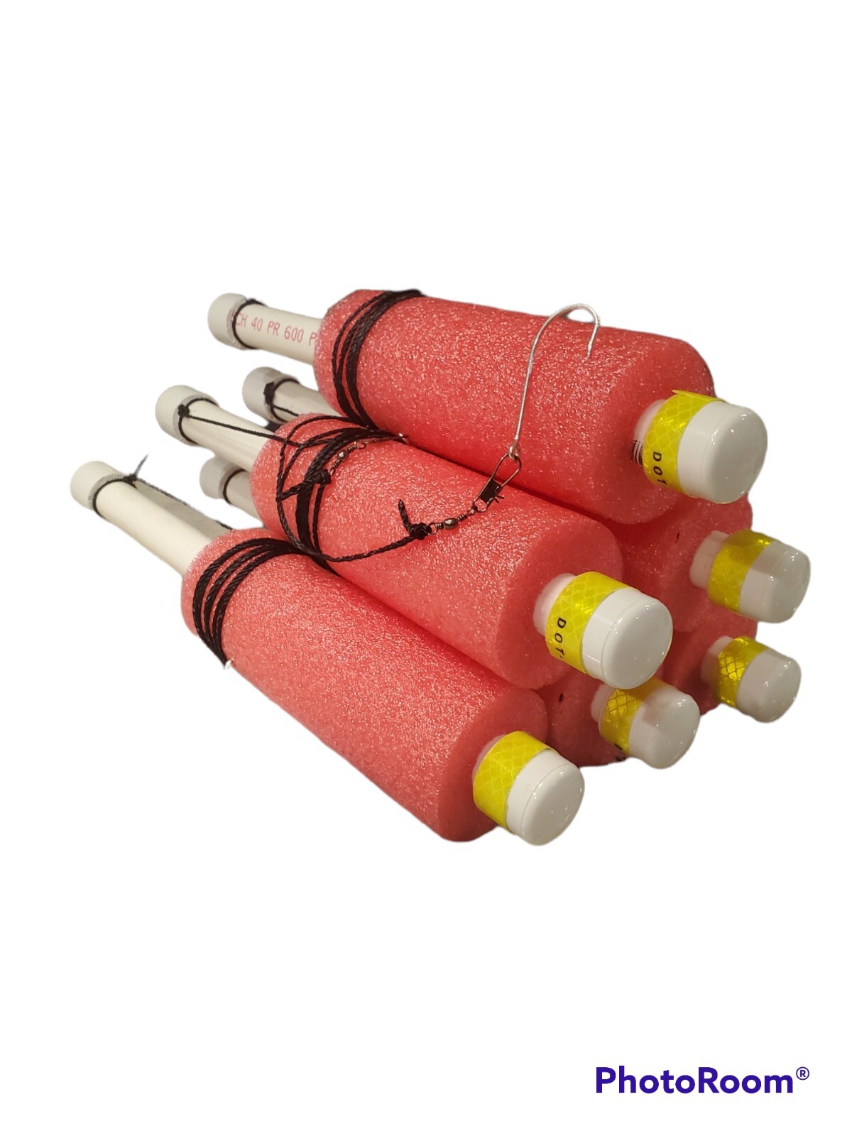 Cajun Catfish Tilt fishing Kayak Jugline  Noodle Jugs RED, weighted, lot of 6
