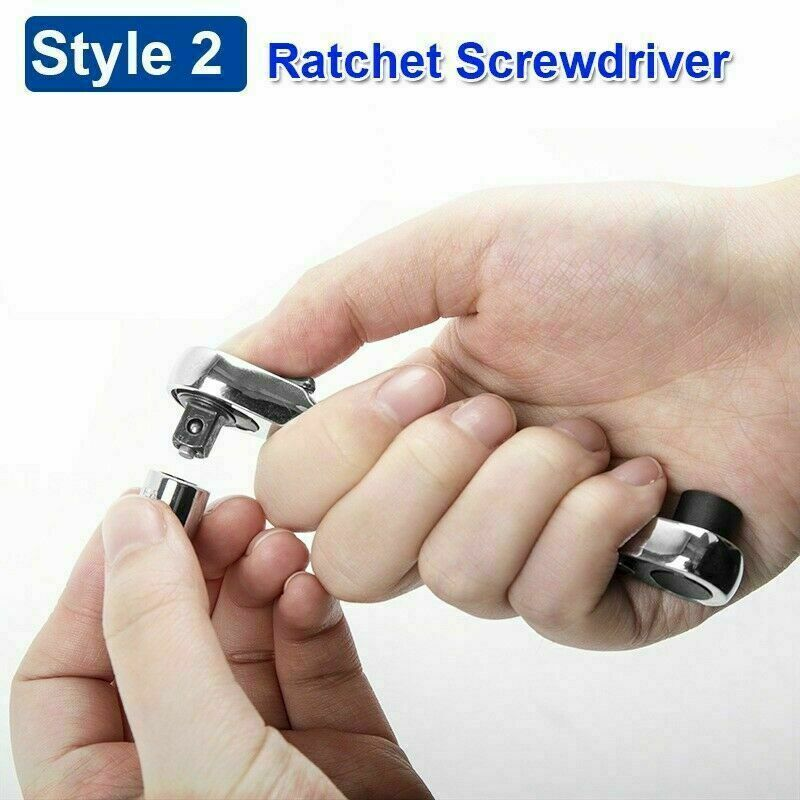 1/4 INCH MINI DOUBLE ENDED QUICK SOCKET RATCHET WRENCH ROD SCREWDRIVER BIT TOOL!